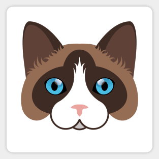 Snowshoe cat face Magnet